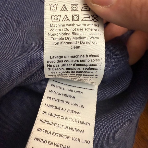 UNTUCKit Mens Medium Blue 100% Linen Short Sleeve Button‎ Up Shirt Cameron - Picture 9 of 9